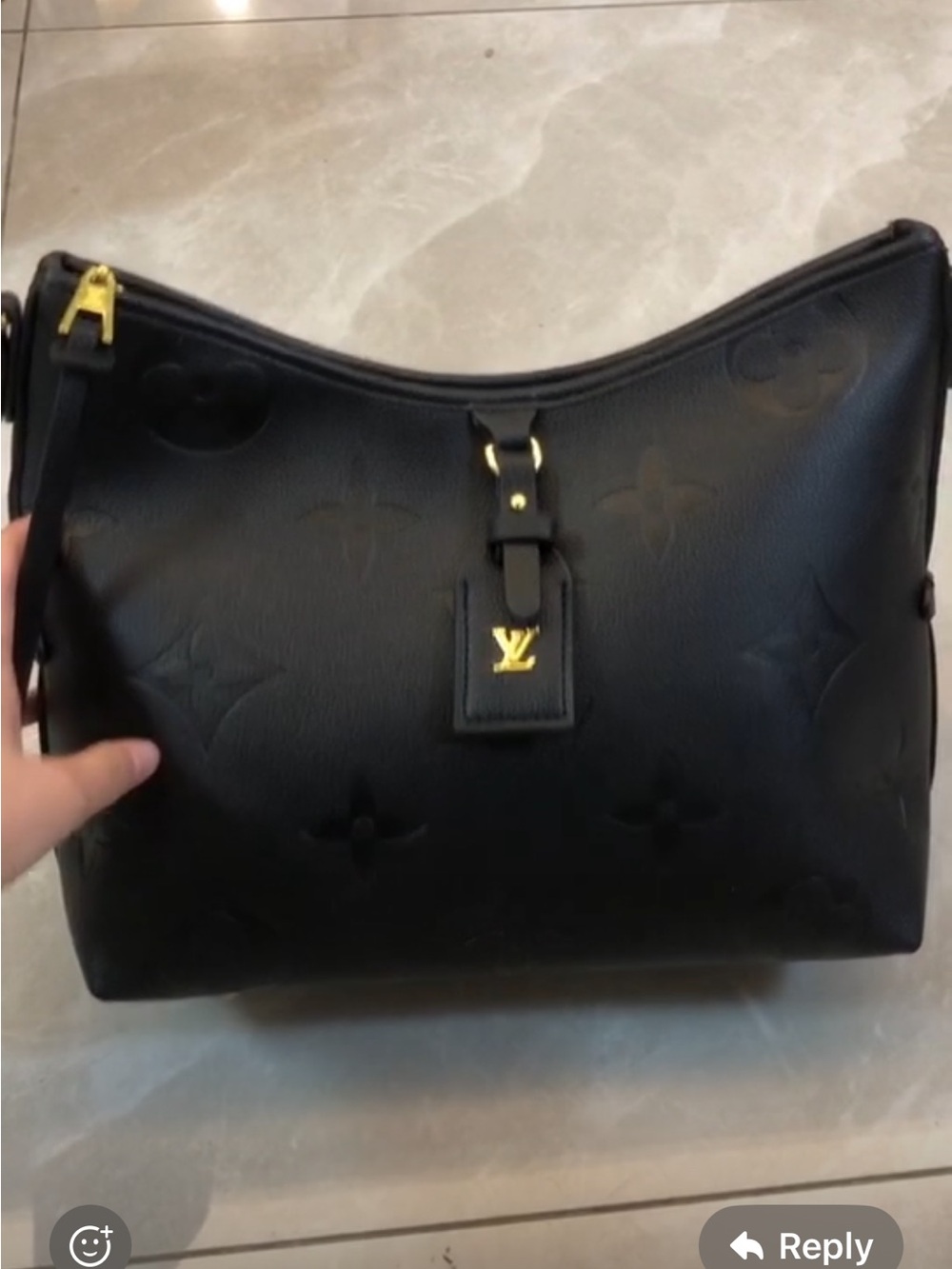 Black Monogram Empreinte Leather Shoulder Bag